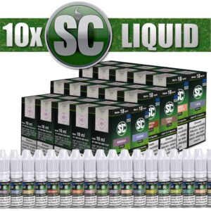 10x 10ml SC Liquid Probierbox Tabak Frucht Gourmet alle Sorten – 100ml E-Liquid