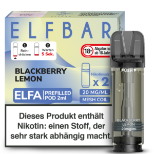 Elfbar – Elfa Pod Blackberry Lemon 20 mg/ml (2 Stück pro Packung)