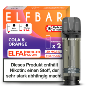 Elfbar – Elfa Pod Cola & Orange 20 mg/ml (2 Stück pro Packung)