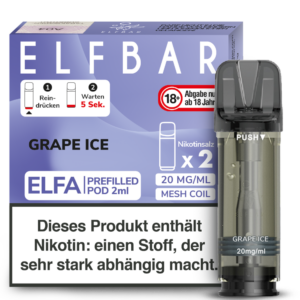 Elfbar – Elfa Pod Grape Ice 20 mg/ml (2 Stück pro Packung)