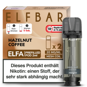 Elfbar – Elfa Pod Hazelnut Coffee 20 mg/ml (2 Stück pro Packung)