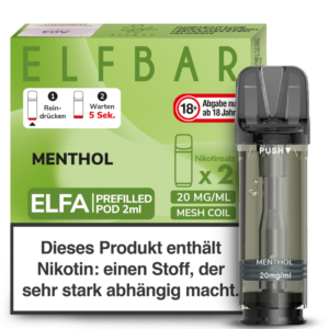 Elfbar – Elfa Pod Menthol 20 mg/ml (2 Stück pro Packung)