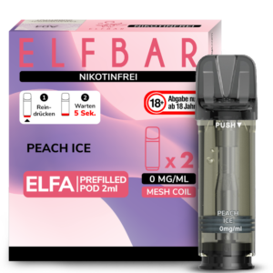 Elfbar – Elfa Pod Peach Ice 0 mg/ml (2 Stück pro Packung)