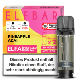 Elfbar – Elfa Pod Pineapple Acai 20 mg/ml (2 Stück pro Packung)