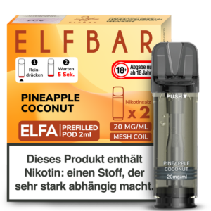 Elfbar – Elfa Pod Pineapple Coconut 20 mg/ml (2 Stück pro Packung)