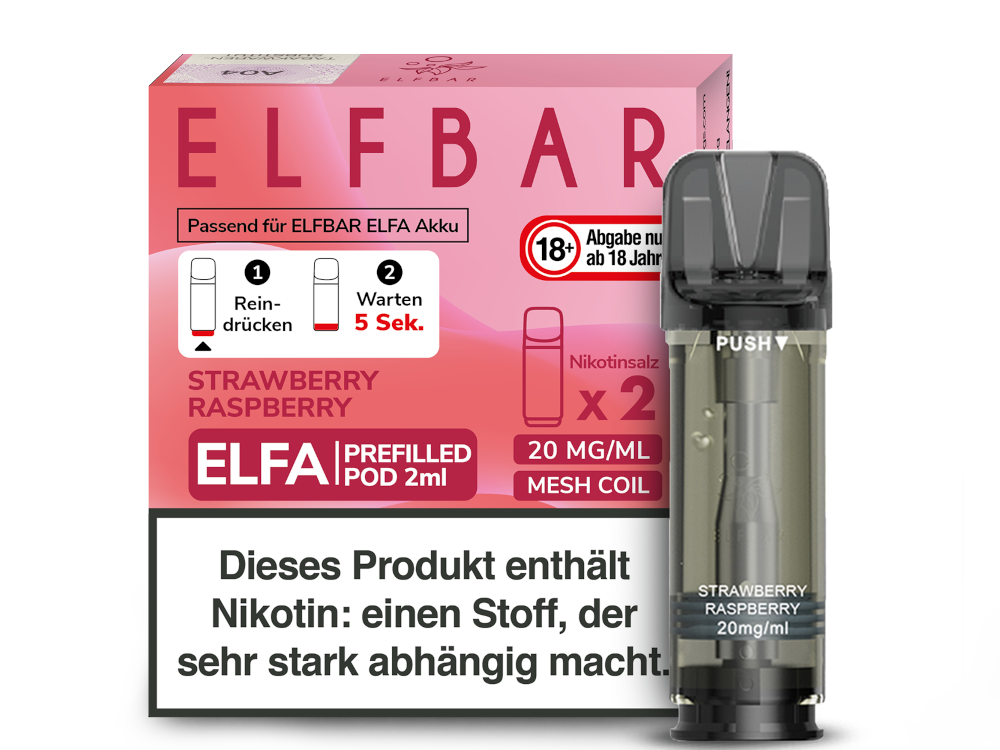 Elfbar - Elfa Pod Strawberry Raspberry 20 mg/ml (2 Stück pro Packung)