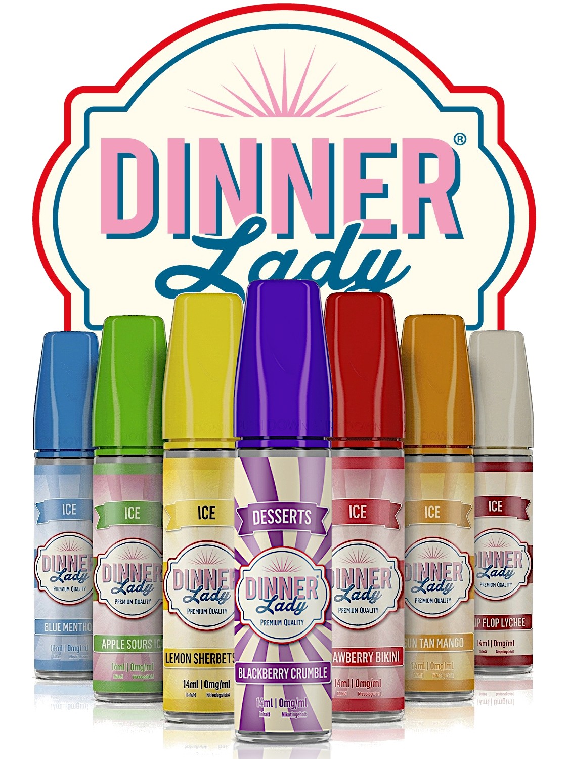 Dinner Lady Longfill 14 ml Aroma in 60 ml Flasche 25 Overdosed Sorten für Liquid