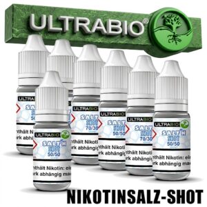 20mg ULTRABIO NIKOTINSALZ SHOT 10x10ml 50/50 – 70/30 Salt Shot Base für E Liquid