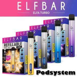Elfbar Elfa TURBO 550 mAh Kit 2,0 ml Pod System E-Zigarette Starterset oder Pod