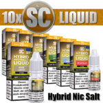 10x 10ml SC HYBRID Nikotinsalz Probierbox Nic Salt Liquid Aroma – 100ml E Liquid