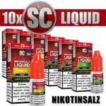 10x 10ml SC RED LINE OVERDOSED Liquid Nikotinsalz Probierbox Nic Salt E-Liquid