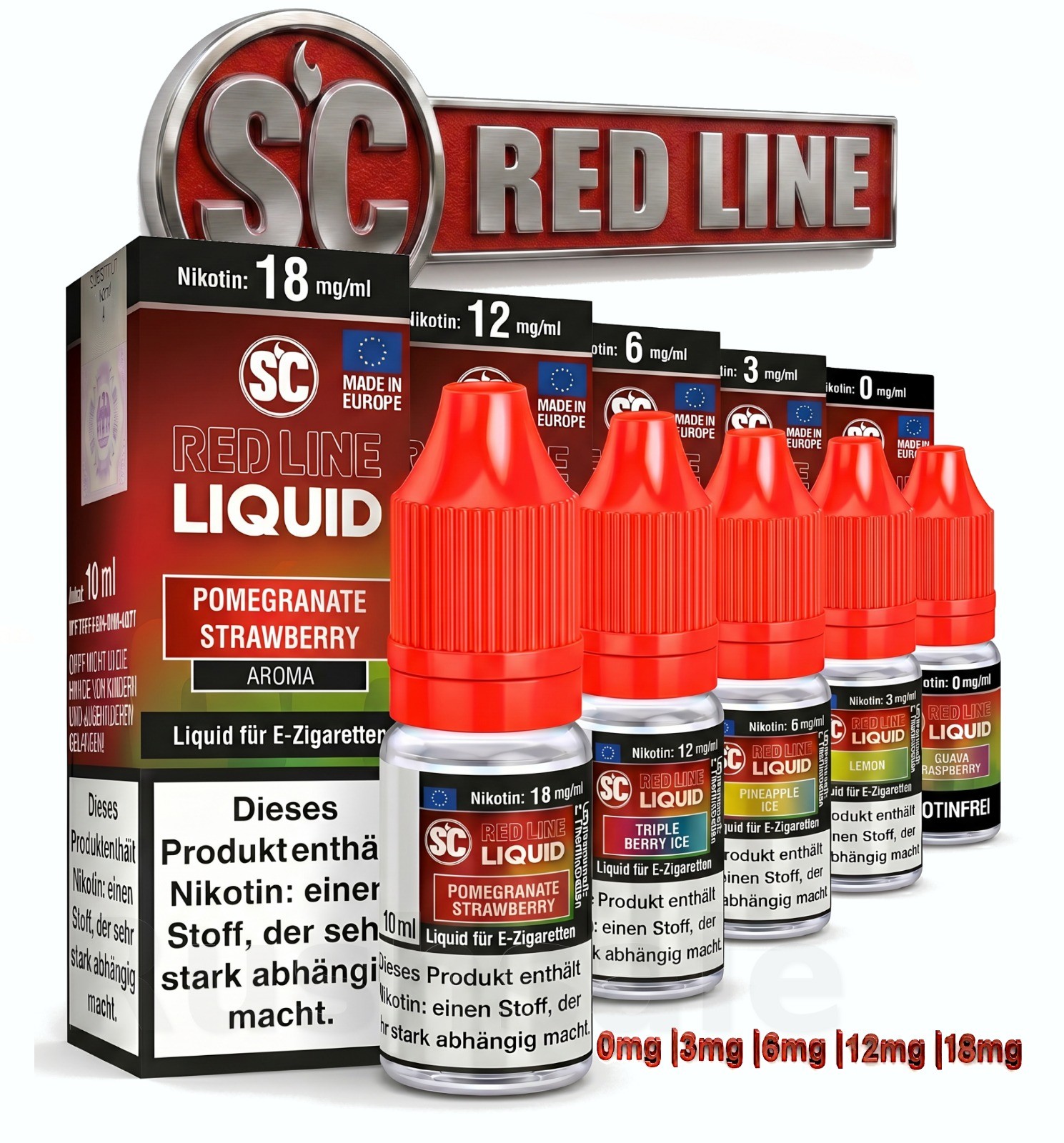 SC Red Line Overdosed Liquid 3mg 6mg 12mg Regular Nikotin 10 ml Premium E-Liquid