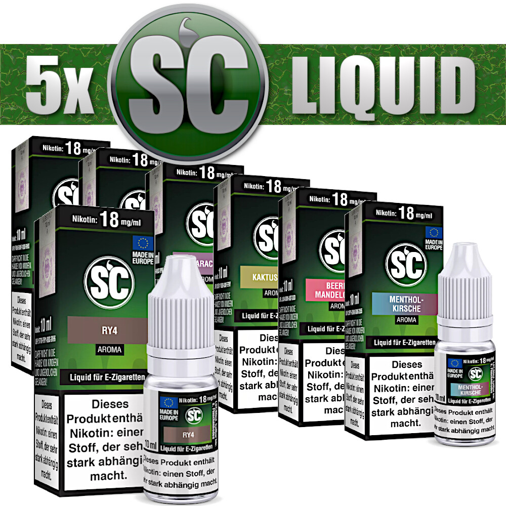 SC Liquid 5x 10 ml alle Sorten - 50ml E-Liquid
