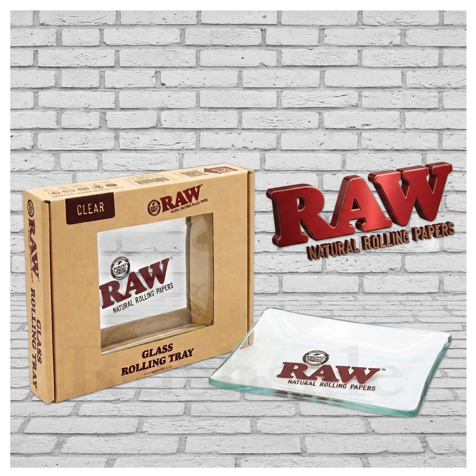 RAW Glass Rolling Tray Small - Robuste Glas Drehunterlage