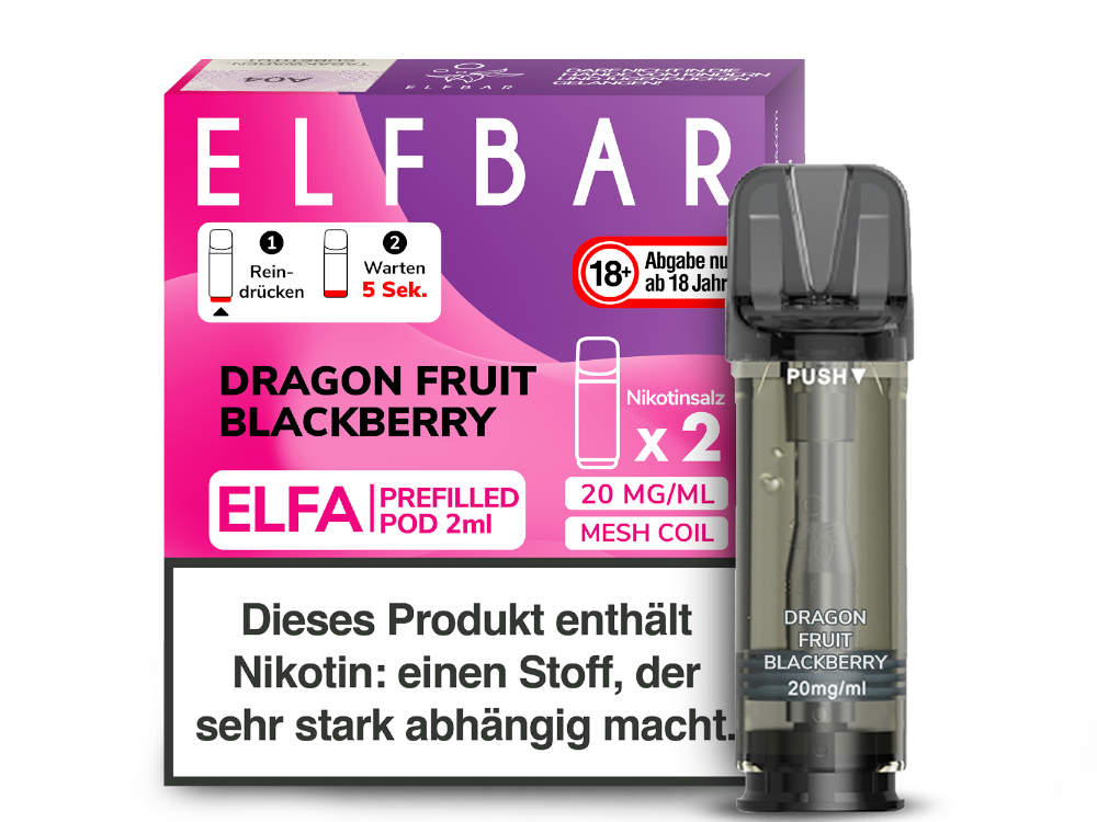 Elfbar - Elfa Pod Dragon Fruit Blackberry 20 mg/ml (2 Stück pro Packung)