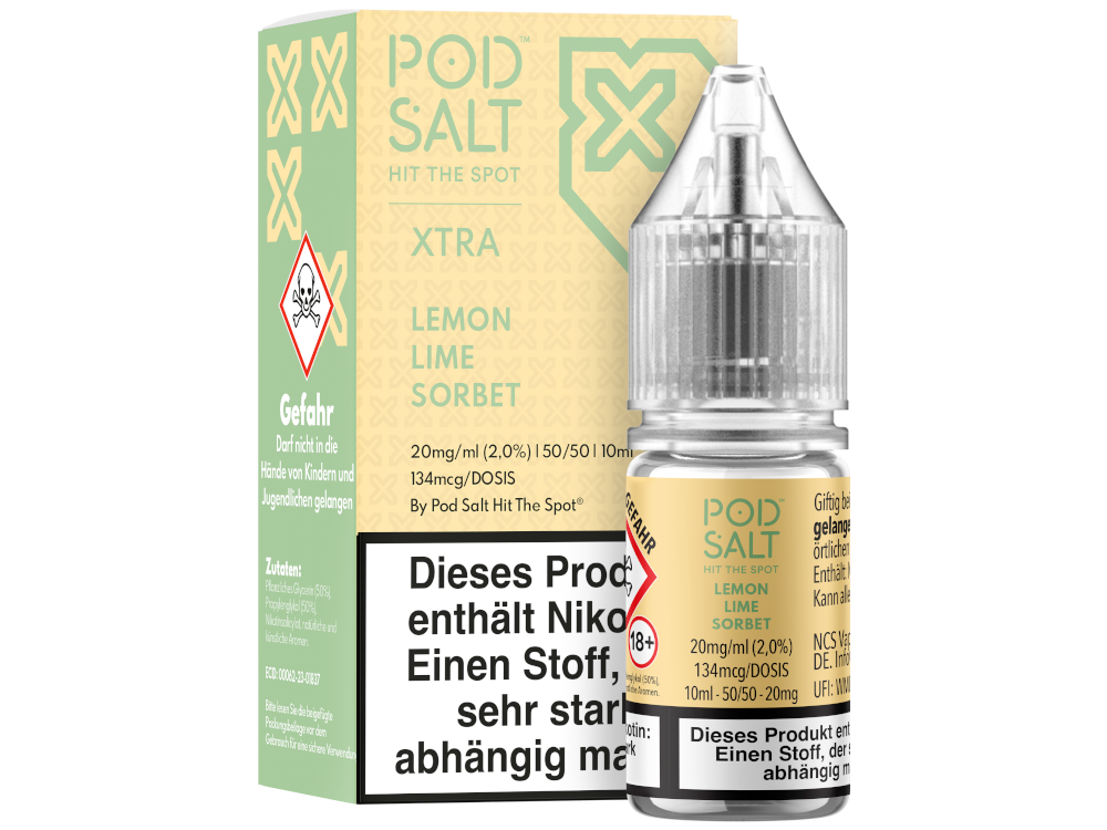 Pod Salt Xtra - Lemon Lime Sorbet Nikotinsalz Liquid