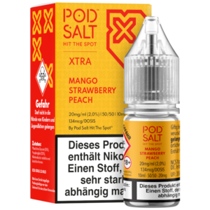 Pod Salt Xtra – Mango Strawberry Peach Nikotinsalz Liquid