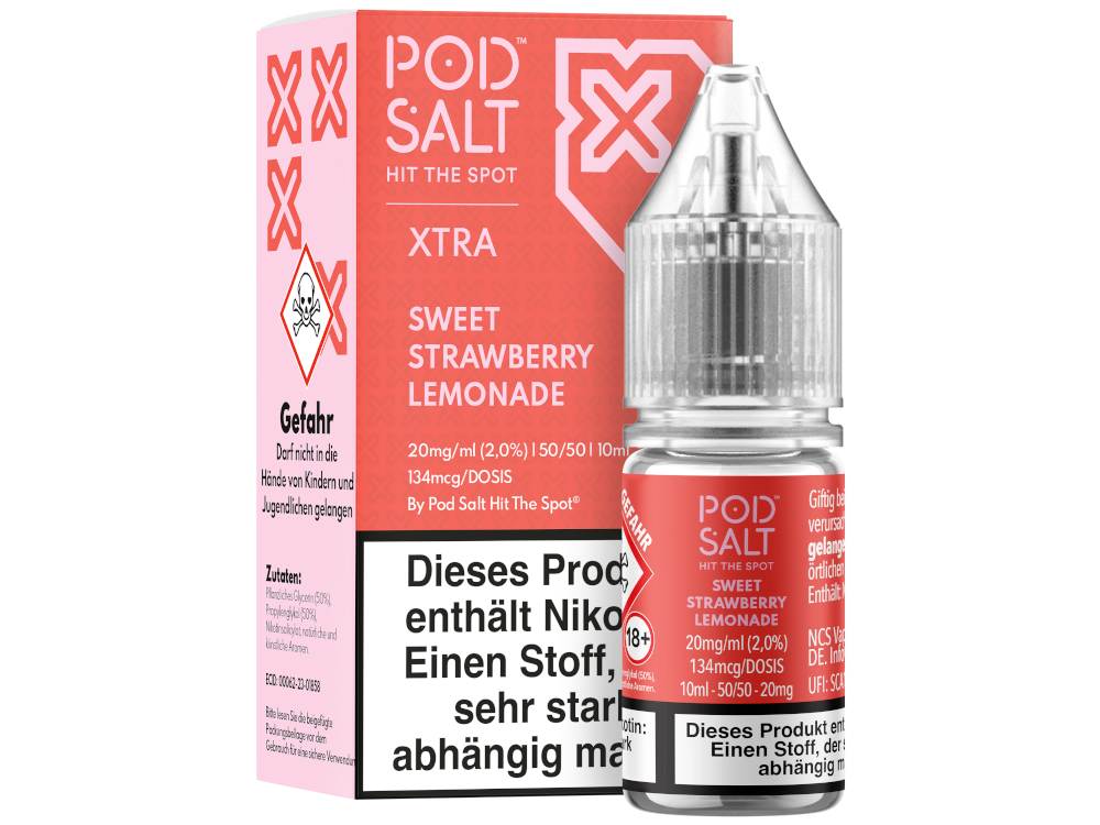 Pod Salt Xtra - Sweet Strawberry Lemonade Nikotinsalz Liquid